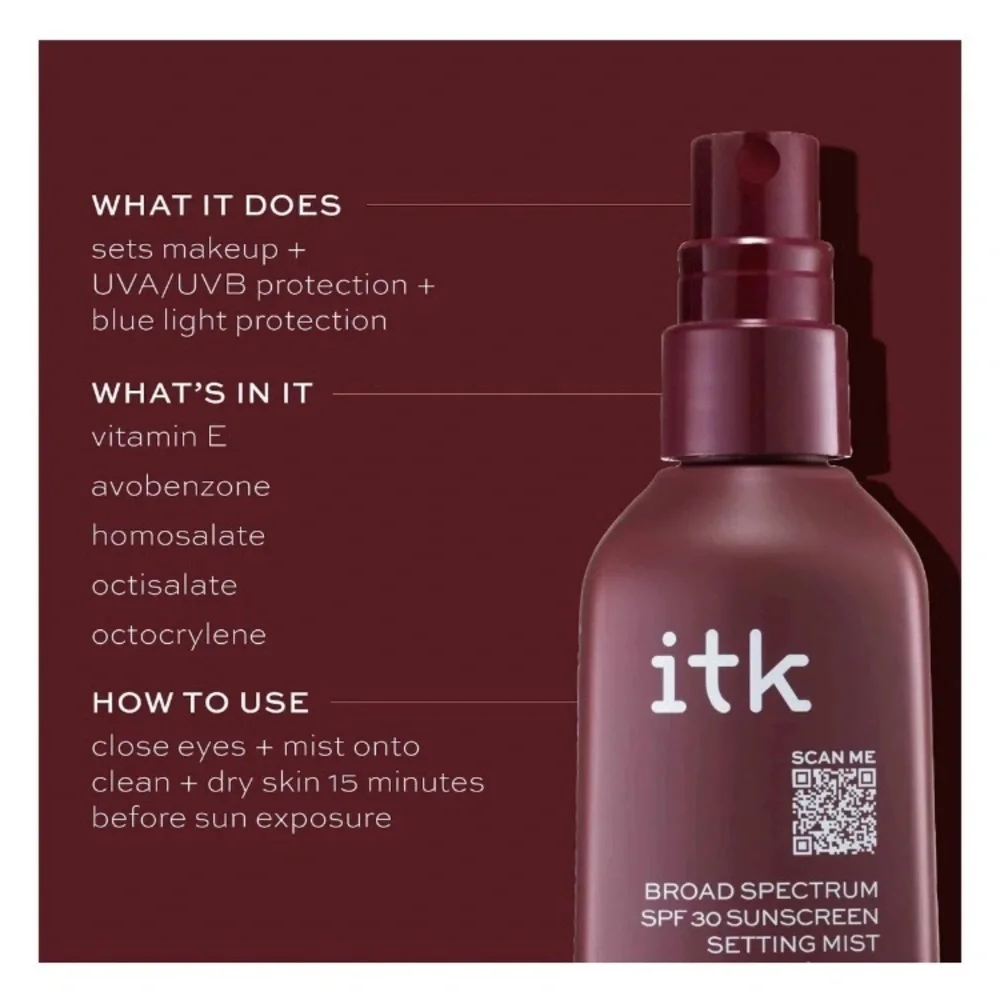 NWT - In the Know ITK SPF 30 Sunscreen Makeup Setting Mist 3.3 oz